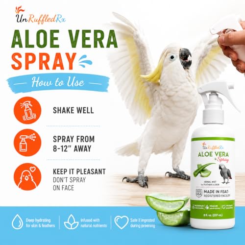 Aloe Vera Bird Spray for Parrots (8 Fl Oz (Pack of 1))