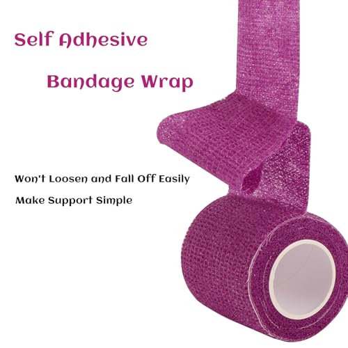 24 Rolls Elastic Self Adhesive Bandage Wrap 2 Inch (2 Inch-24 Count Purple)