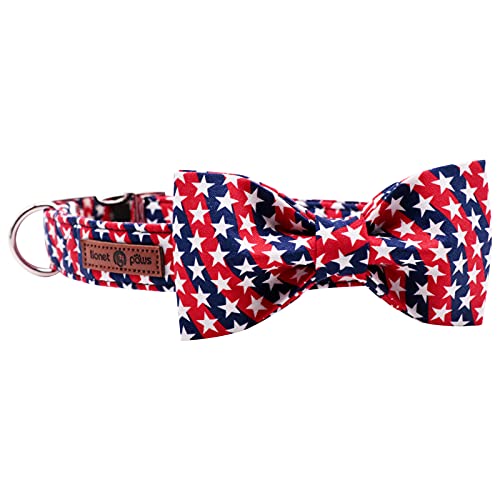 Patriotic Dog Collar with Bowtie (Star / Large (Pack of 1))