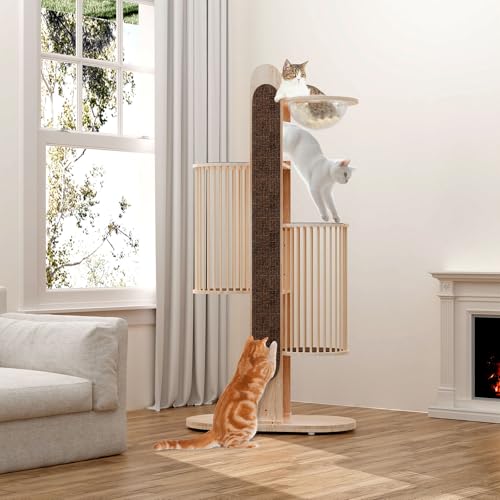 Modern Cat Tree Tower for Indoor Cats (Brown)
