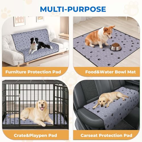 Non Slip Washable Pee Pads for Dogs (Gray / 48*60 Inch (Pack of 2))
