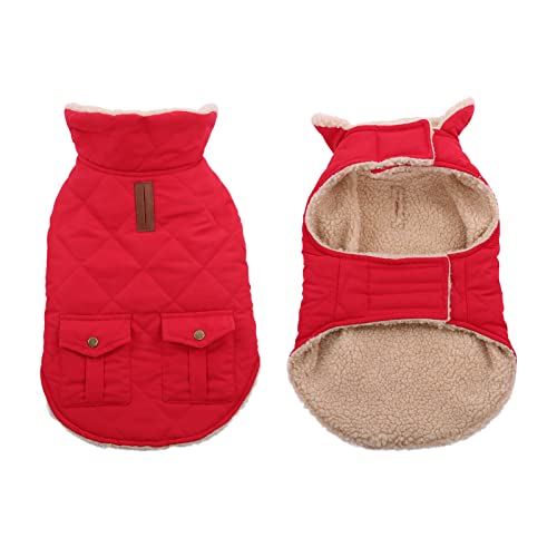 XL Warm Dog Cold Weather Coat Ultra Thick Quilting Winter Jacket (X-Large / Red)