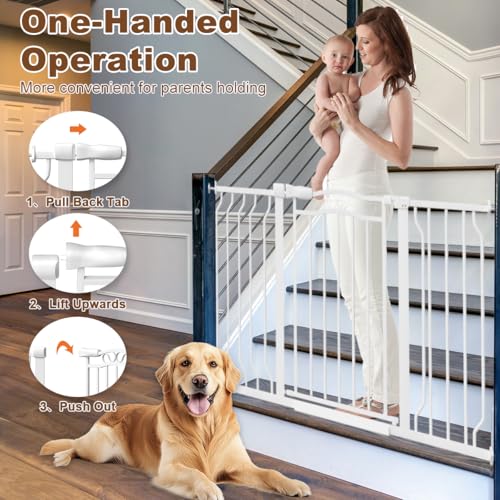 67.3 81.1 Inch Extra Wide Baby Gate (White / 67.32"-81.10")