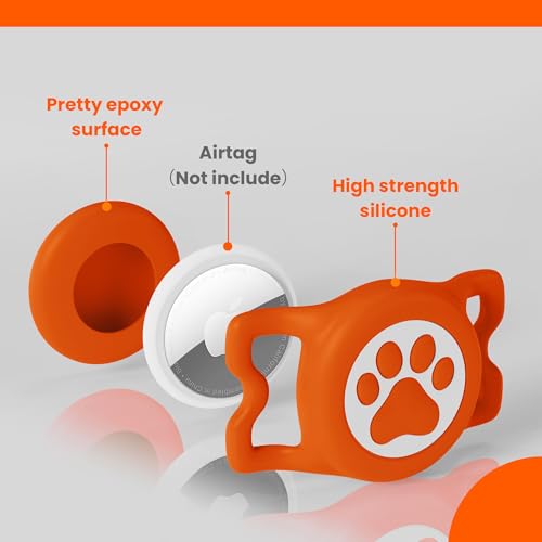 Waterproof Airtag Dog Collar Holder for Apple Air Tag (Red)