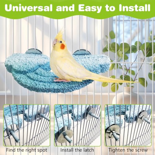 3PCS Bird Beak Grinding Stone Resin Bird Perch Stand Grinding Claw Clouds Birds Cage Perch Parrot Climbing Chewing Toys Parakeet Cage Accessories for Budgies Cockatiels Conures