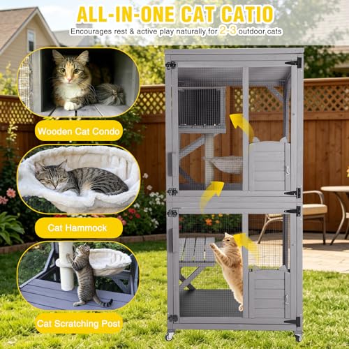 Large Catio Outdoor Cat Enclosure on Wheels