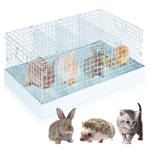 4 Hole Rabbit Transport Cage (Sliver / 25.8"L x 15.8"W x 3.7"H)