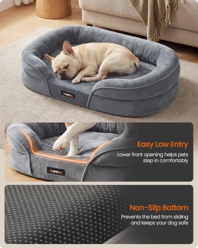 Orthopedic Dog Bed (M: 30"L x 20"W x 7"Th / Light Gray)