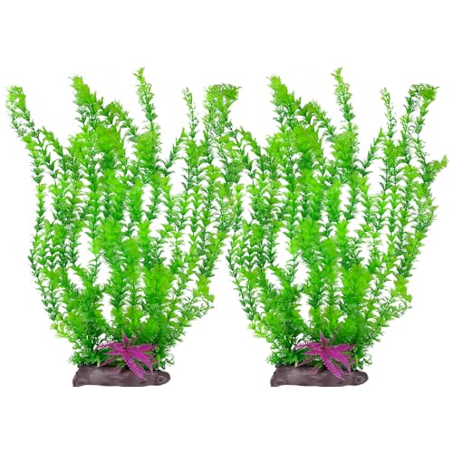 Aquarium Plastic Plants Aquarium Decor Artificial Fish Tank Plants (A*2 Pcs / 20.4 in)