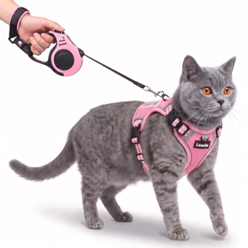 Escape Proof Cat Harness and Leash Set (Pink / XS)