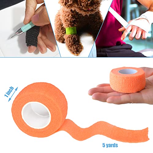 1 Inch Self Adhesive Bandage Wrap (1 Inch / Light Orange)