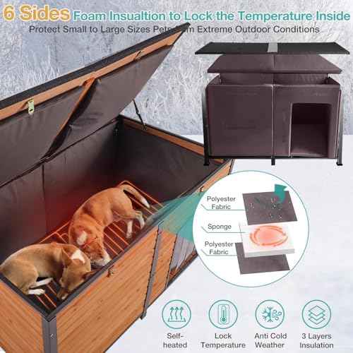 59" Extra Large Outdoor Dog House with Insulated Liner