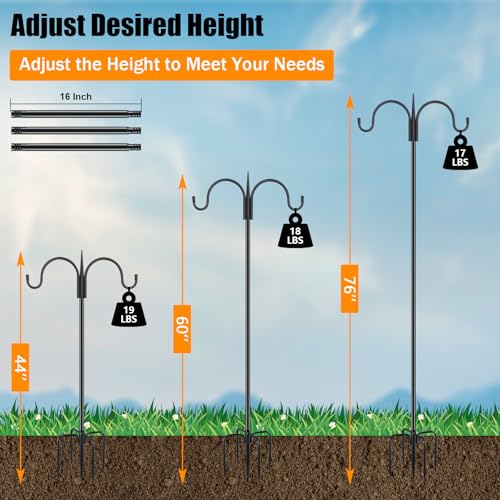 Heavy Duty Shepherds Hook 76" Double Hooks Adjustable (76 Inch)