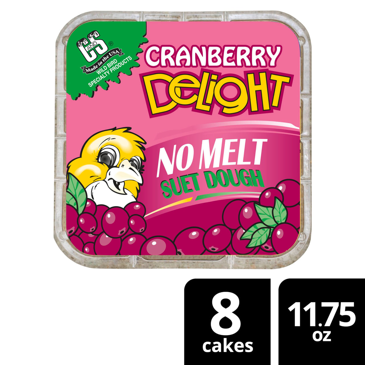 Cranberry Delight No Melt Suet Dough (1.47 Ounce (Pack of 8) / Cranberry, 8 Pack)