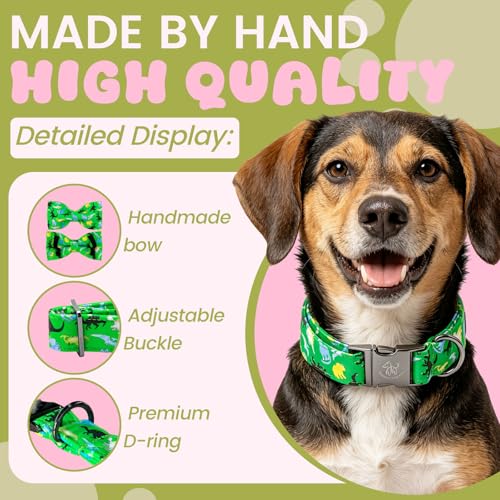 Boy Dog Collar (Green Dinosaur / Large (Pack of 1))