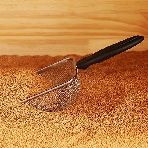 Cat Litter Scoop Stainless Steel Mesh Scooper Long Handle Deep Shovel Non