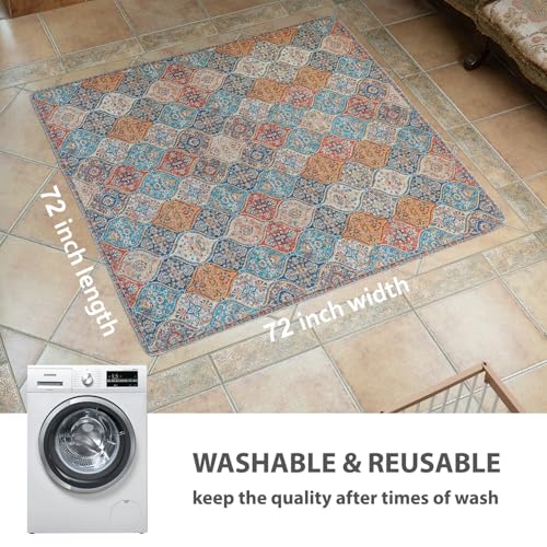 Washable Pee Pads for Dogs (72x72 Inch (Pack of 1) / Cream/Multi)