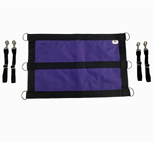 1200D 29"x19" Horse Stall Guard with Replaceable and Adjustable Length Straps and Replaceable Hardware (Purple black)