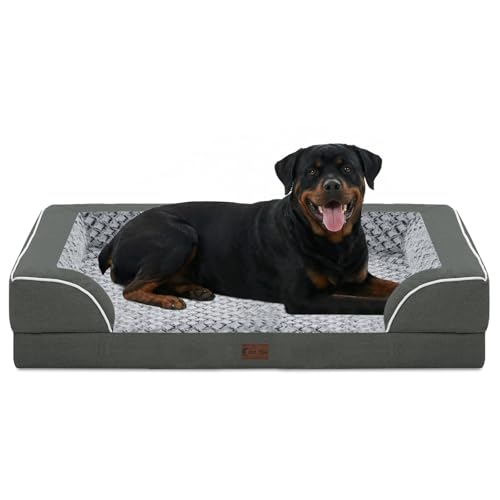 Orthopedic Dog Bed for Extra Large Dogs (Dark Grey / 48.0"L x 30.0"W x 8.5"Th)