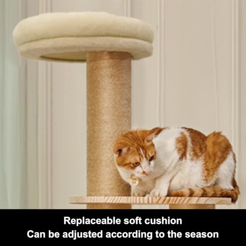 71" Tall Real Wood Cat Tree with 2 Space Capsule Beds