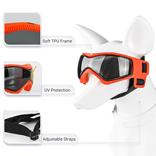 Medium Dog Goggles for Medium Breed UV (Medium / Orange)