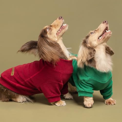 3 Pack Classic Fleece Dog Sweater (Large / Red Green Navy Blue)