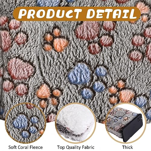 4 Pack Soft Pet Bed Mat Small Dog Crate Fleece (13 x 19 Inches / Gray)