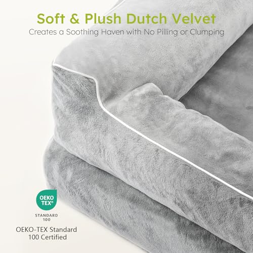 Jumbo Dog Beds for Extra Large Dogs (Light Grey / Jumbo(45"L x 35"W x 9.5"Th))