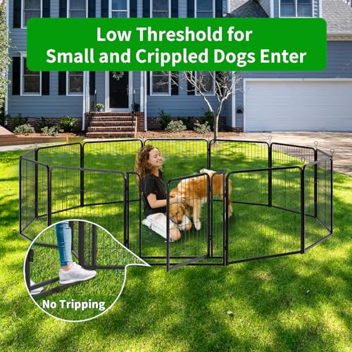 Dog Playpen Outdoor Extra Wide 16 Panels Heavy Duty Dog Fence 32" (32"W x 32"H)