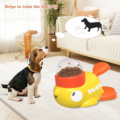 Dog Interactive Treat Dispenser Toy (Yellow)