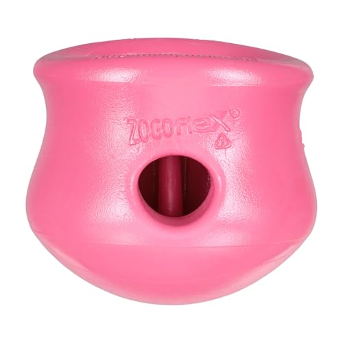 Zogoflex Toppl Interactive Treat Dispensing Puzzle Dog Toy for Mental Stimulation & Enrichment (Small / Geranium)