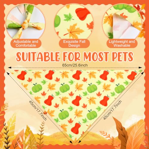 100 Pcs Fall Thanksgiving Dog Bandanas Bulk for Small Medium Large (Fall / 25.6 x 17.7 x 17.7 Inch)