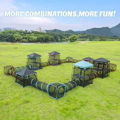 Instant 3 Tier Cat Catio Tent with 2 Interchangeable Covers (Black+Green)