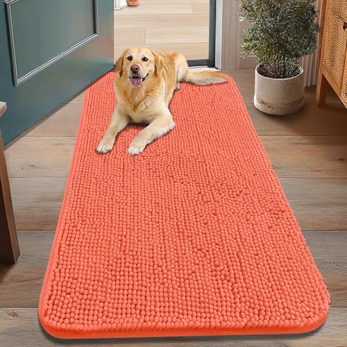 Dog Door Mat for Muddy Paws 48x30 (Coral / 48"X30")