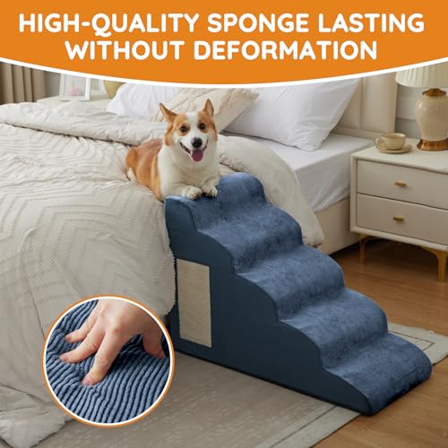 Dog Stairs for Small Dogs 15.7" H (Navy / 3-Step 15.7"H)