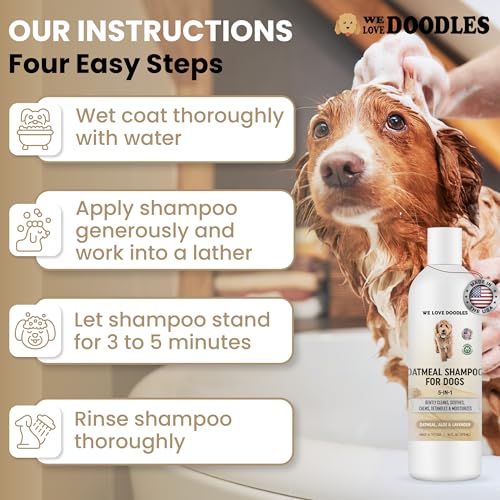 Premium Oatmeal Shampoo & Conditioner for Dogs with Sensitive & Itchy Skin