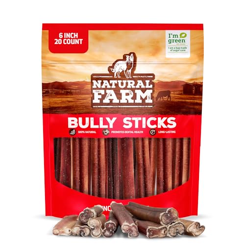 Odor Free Bully Sticks for All Breeds (6" Standard - 20 Count)