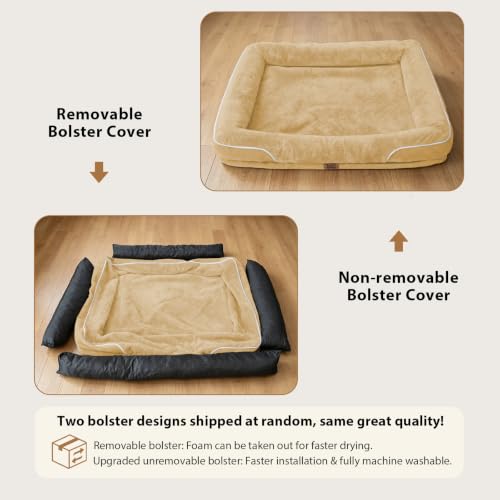 Orthopedic Waterproof Dog Bed for Medium and Large Dogs (Brown / 36"L x 27"W x 7"Th)