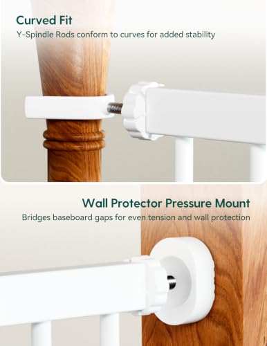 Pressure Mounted Baby Gate for Stairs (White / 30"Tall 29"-48" Wide(2 Pack))