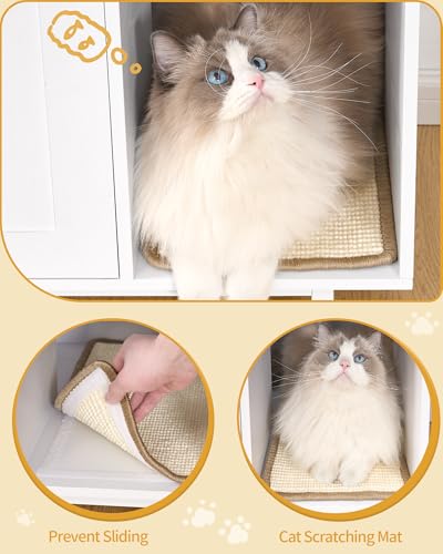 Cat Litter Box Enclosure (White / 31.4"L x 19.6"W x 24"H)