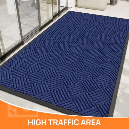 Indoor Outdoor Door Mat (Blue Diamond / 4' x 6' (Rectangular))