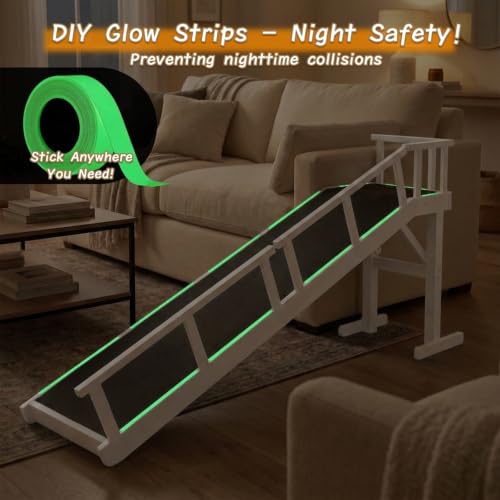 73" Dog Ramp for Bed&Couch (White / 73.2"L x 25"H x 15.7"W)