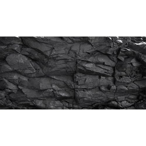 36x18 inches Stone Aquarium Backdrop Black Rock Fish Tank Background (36x18in/90x45cm)