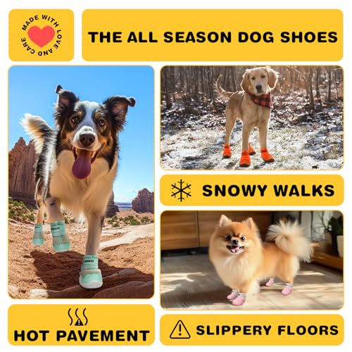Dog Shoes for Dogs (Orange / Width 1.96 in)