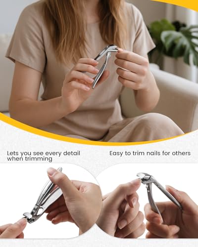 Curved Toenail Clippers for Seniors (Silver / Medium)