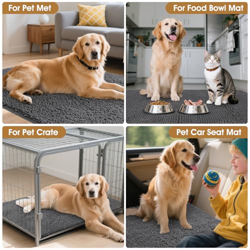 Dog Door Mat for Muddy Paws (Grey / 71" x 25")