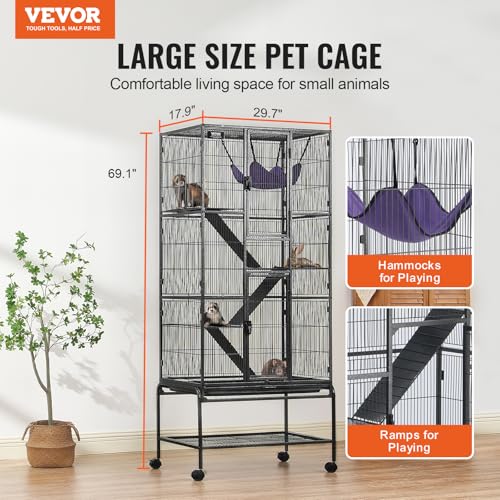 69" Rolling Metal Ferret Cage (29.7"L x 17.9"W x 69.1"H)
