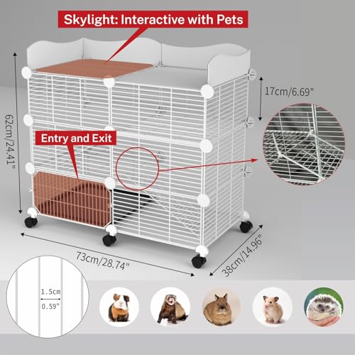 3 Tier Guinea Pig Cages Indoor (29.53"L x 15.75"W x 25.59"H)