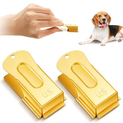 2 Pcs Dog Training Clicker Brass Cricket for Dogs Cats (Gold)