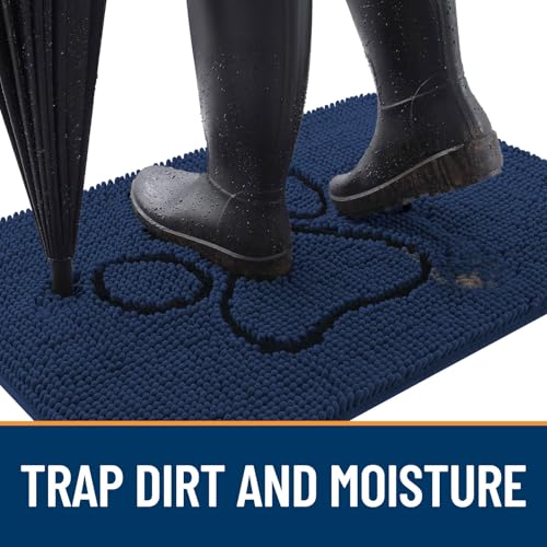 Dog Door Mat for Muddy Paws 36x24 (Dark Blue / 36" X 24")